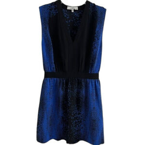 EUC Robert Rodriguez Silk Blue Black Python Snake Print Dress Sz 2